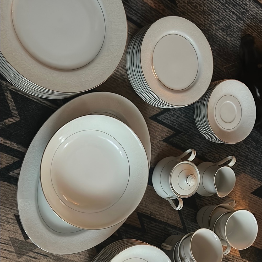 Elegant Vintage White Dinnerware Set